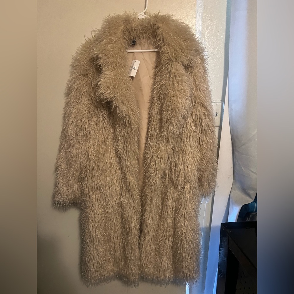 Windsor Beige Faux Fur Coat